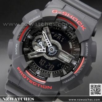 Casio G-Shock 200M Analog Digital Black and Red Sport Watch GA-110HR-1A, GA110HR