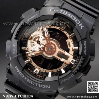 Casio G-Shock Black and Rose Gold Analog Digital Watch GA-110MMC-1A, GA110MMC