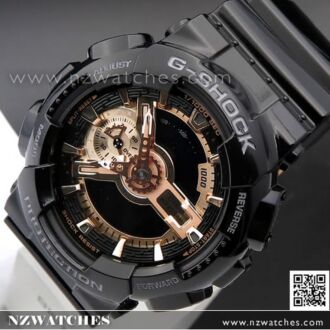 Casio G-Shock Black and Rose Gold Analog Digital Watch GA-110MMC-1A, GA110MMC