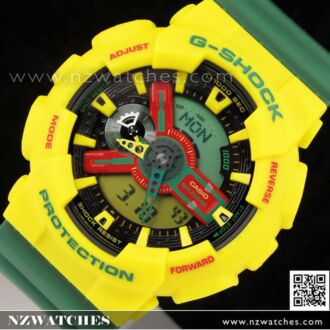 Casio G-Shock Anlalog Digital Rastafarian Limited Watch GA-110RF-9A, GA-110RF