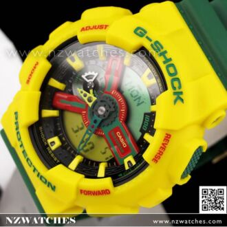 Casio G-Shock Anlalog Digital Rastafarian Limited Watch GA-110RF-9A, GA-110RF