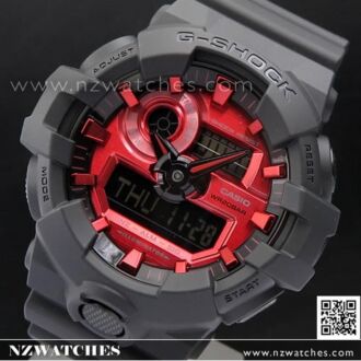 Casio G-Shock Analog Digital Super illuminator Black Red Watch GA-700AR-1A, GA700AR