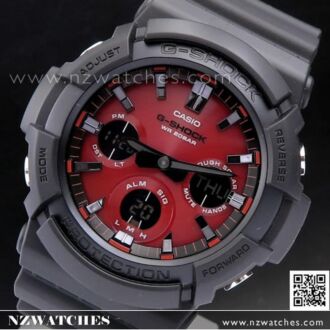 Casio G-Shock Solar Black Red Analog Digital Watch GAS-100AR-1A, GAS100AR