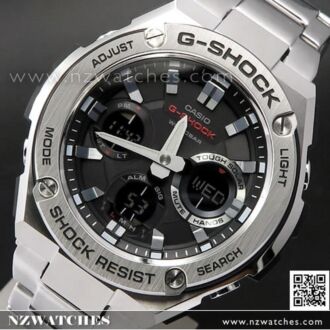 Casio G-Shock Analog Digital Solar Stainless Steel Band Sport Watch GST-S110D-1A, GSTS110D