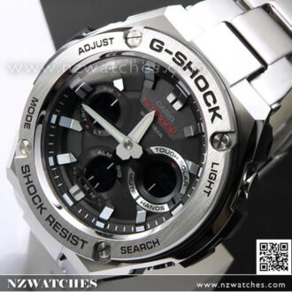 Casio G-Shock Analog Digital Solar Stainless Steel Band Sport Watch GST-S110D-1A, GSTS110D