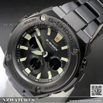 Casio G-Shock G-STEEL Analog Digital Solar All Black Sport Watch GST-S130BD-1A, GSTS130BD