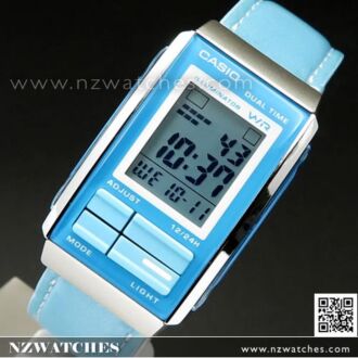 Casio Futurist Blue Leather Band Alarm Digital Watch LA-201WBL-2A, LA201WBL