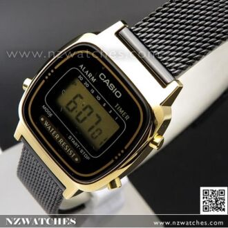 Casio Vintage Digital Mesh Band Ladies Watch LA670WEMB-1, LA670WEMB