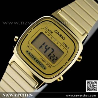 Casio Retro Gold Tone Digital Ladies Watches LA670WGA-9DF, LA670WGA