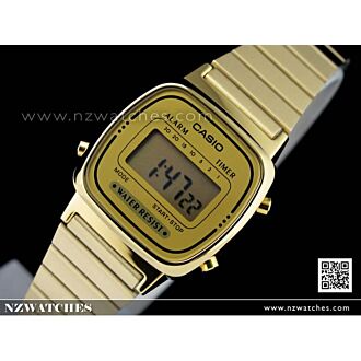 Casio Retro Gold Tone Digital Ladies Watches LA670WGA-9DF, LA670WGA