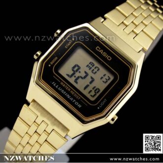 Casio Retro Gold Tone Digital Ladies Watches LA680WGA-1DF, LA680WGA