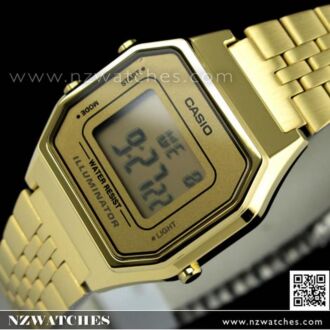Casio Retro Gold Tone Digital Ladies Watches LA680WGA-9DF, LA680WGA