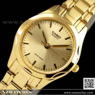 Casio Analog Stainless Steel Gold Plated Ladies Watch LTP-1275G-9A, LTP1275G