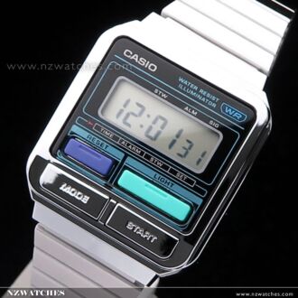 Casio Retro-Inspired Chrome Plated Digital Watch A120WE-1A