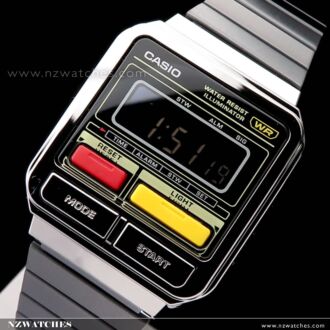 Casio Retro-Inspired Grey Ion Plated Digital Watch A120WEGG-1B