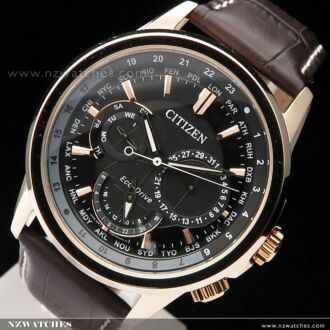 Citizen Eco-Drive Rose Gold Calf Leather Strap Watch BU2023-12E