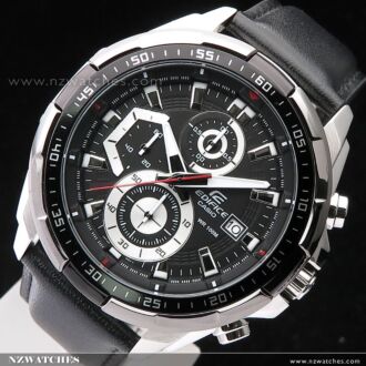 Casio Edifice Chronograph Genuine Leather Band Mens Watches EFR-539L-7BV, EFR539L