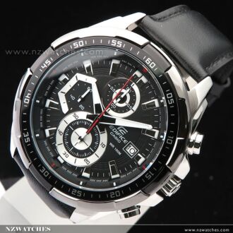 Casio Edifice Chronograph Genuine Leather Band Mens Watches EFR-539L-7BV, EFR539L