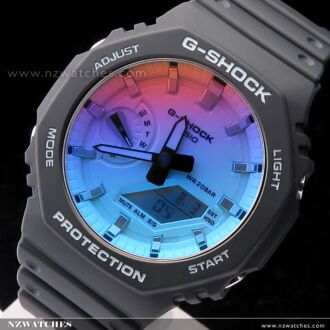 Casio G-Shock Carbon Core Guard Iridescent Color Watch GA-2100SR-1A, GA2100SR