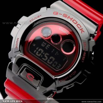 Casio G-Shock Black Red Stainless Steel Case Sport Watch GM-6900B-4, GM6900B