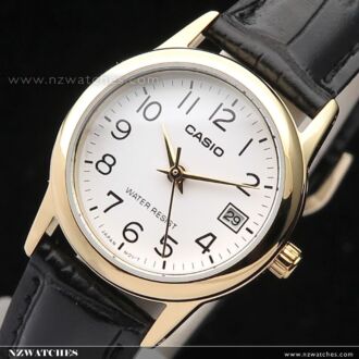 Casio Day Date Quartz Leather Strap Ladies Watch LTP-V002GL-7B2, LTPV002GL