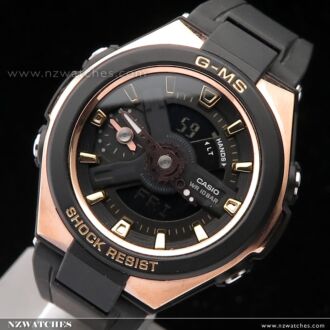 Casio Baby-G G-MS Black x Rose Gold Ladies Watch MSG-400G-1A1, MSG400G