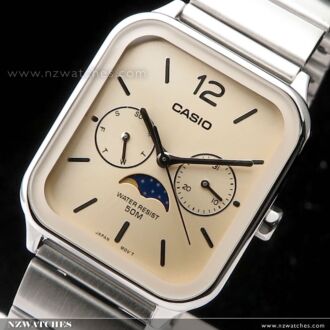 Casio Quartz Moonphase Stainless Steel Watch MTP-M305D-9A, MTPM305D