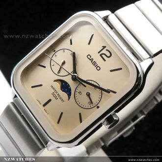 Casio Quartz Moonphase Stainless Steel Watch MTP-M305D-9A, MTPM305D