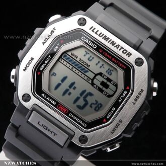 Casio 10 Year Battery 100M 5 Alarms Digital Watch MWD-110H-1A, MWD110H