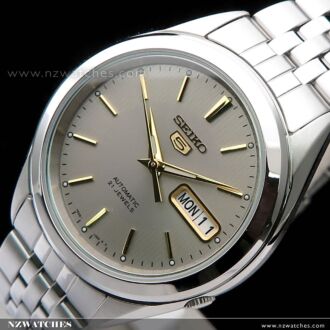SEIKO 5 Automatic White Gold Mens Watch See-thru Back SNKL17K1, SNKL17