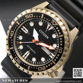 Citizen Automatic 100m Rubber Strap Rose Gold Sport Watch NH8383-17E