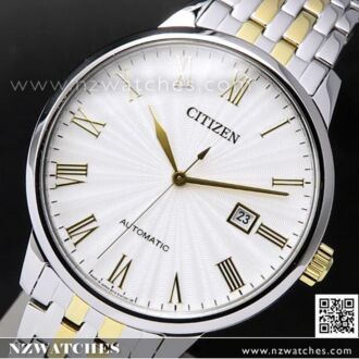 Citizen Mechanical Automatic Sapphire Two Tone Mens Dress Watch NJ0084-59A