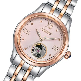 Citizen Skeleton Dial Two-Tone Automatic Ladies Watch PR1044-87X