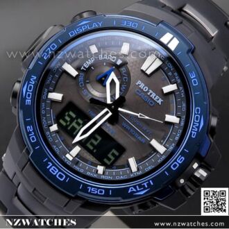 Casio ProTrek Blue Moment Sapphire Solar Multiband 6 Titanium Watch PRW-6000SYT-1, PRW6000SYT