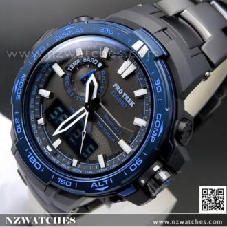 Casio ProTrek Blue Moment Sapphire Solar Multiband 6 Titanium Watch PRW-6000SYT-1, PRW6000SYT