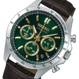 Seiko Spirit Chronograph Leather Strap Mens Watch SBTR017