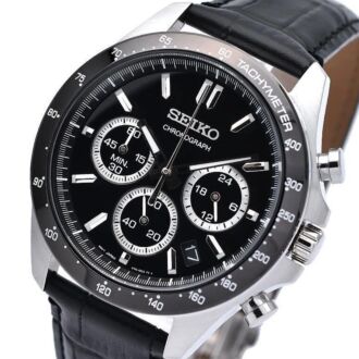 Seiko Spirit Chronograph Leather Strap Mens Watch SBTR021