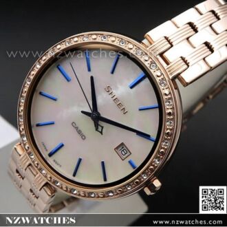 Casio Sheen Mother of Pearl Swarovski Crystals Ladies Watch SHE-4052PG-2A, SHE4052PG