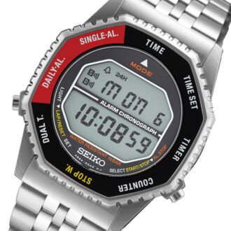 Seiko Rotocall Reissue Black Red Chronograph Digital Watch SMGG19P1