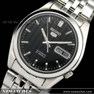 SEIKO 5 Automatic Watch See-thru Back, SNK361K1 Logo Background  Black