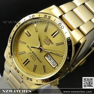 Seiko 5 Gold Tone Automatic Day Date Mens Watch SNKE06K1, SNKE06