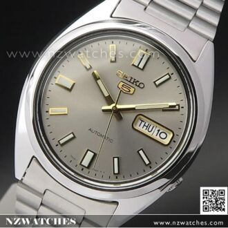 SEIKO 5 Automatic Watch See-thru Back Gray Gold Watch SNXS75K