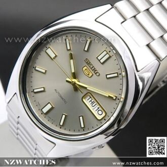 SEIKO 5 Automatic Watch See-thru Back Gray Gold Watch SNXS75K