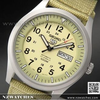 Seiko 5 Military Khaki Automatic 100m Mens Nylon Watch SNZG07K1, SNZG07