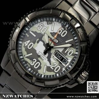 Seiko 5 Automatic Black Camouflage Sports Watch SRP225J1, SRP225 Japan