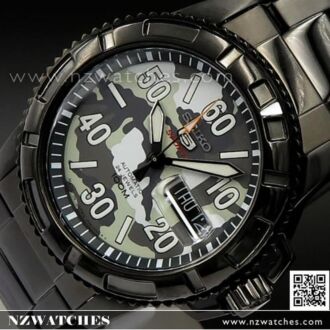 Seiko 5 Automatic Black Camouflage Sports Watch SRP225J1, SRP225 Japan