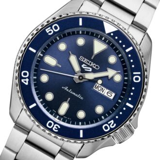 Seiko 5 Sports Black Dial Stainless Steel 100M Automatic Watch SRPD55K1, SRPD55