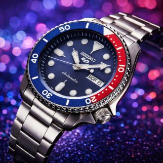 Seiko 5 Sports Black Dial Stainless Steel 100M Automatic Watch SRPD55K1, SRPD55