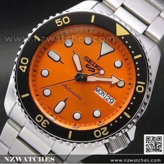 Seiko 5 Sports Orange Dial Stainless Steel 100M Automatic Watch SRPD59K1