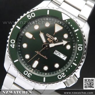 Seiko 5 Sports Green Dial Stainless Steel 100M Automatic Watch SRPD63K1, SRPD63
